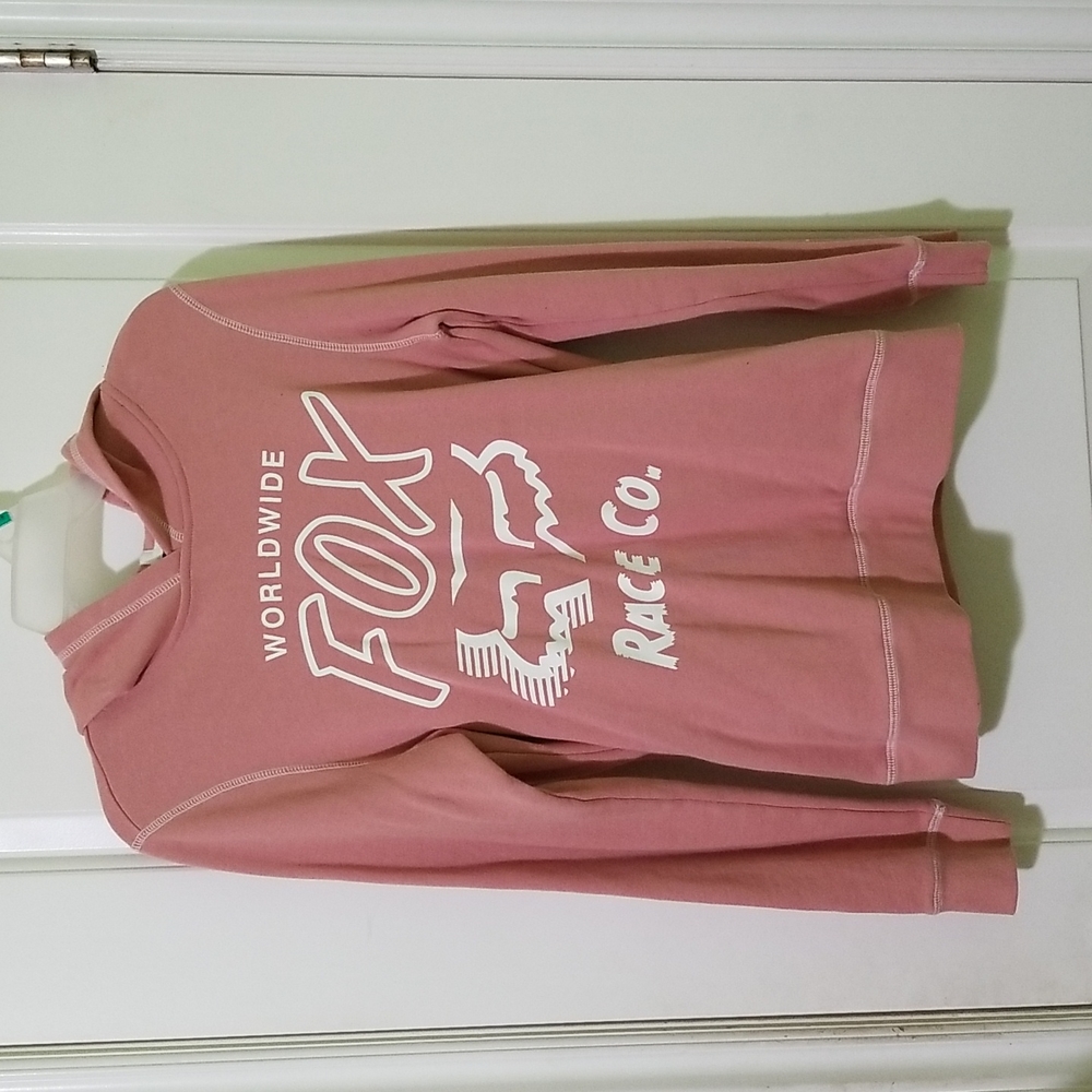 Womens pink fox hoodie in size small